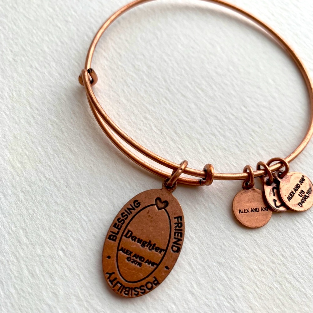 Alex and Ani Daughter Two sided charm bangle